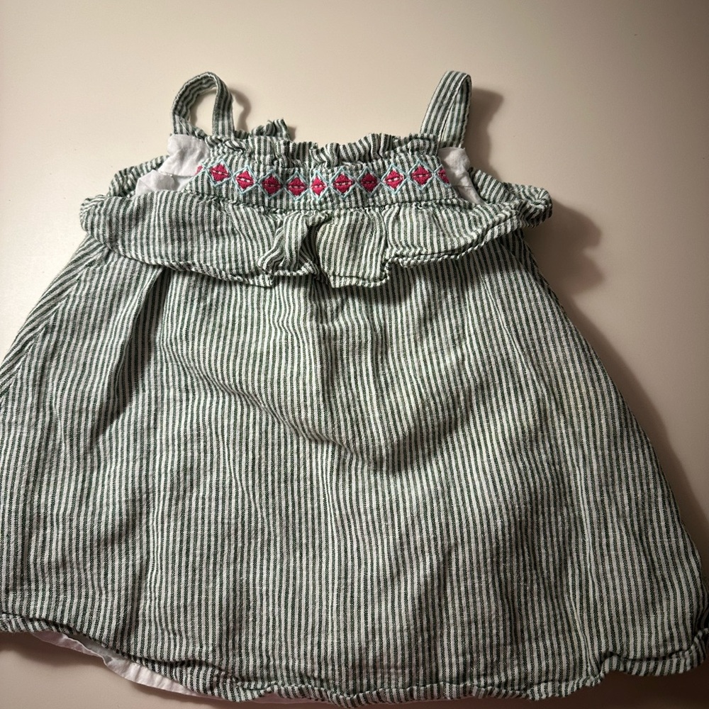 Striped Green and Pink Baby Dress